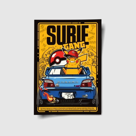 Plakat Subie Gang Pikachu Pokemon